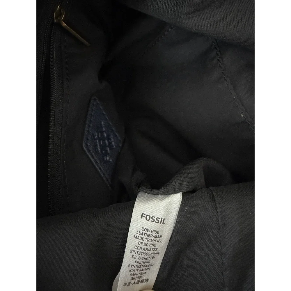 Fossil Talulla Hobo Shoulder Bag Navy Blue Leather
